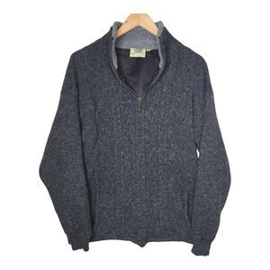 Carraig Donn Ireland Shetland Wool 1/4 Zip Fisherman Cable Knit Sweater Mens M